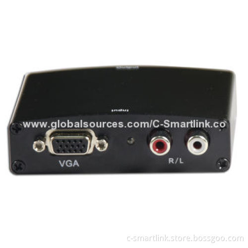 VGA + Audio to HDMI®/VGA + R/L to HDMI® Converters with Double Click Display